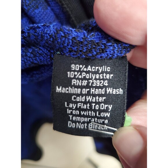 Misook Blue/Black Long Sleeve Knit Cardigan Jacket Size 5XL Shoulder Pads - Picture 6 of 6